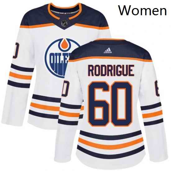 Womens Adidas Edmonton Oilers 60 Olivier Rodrigue Authentic White Away NHL Jersey